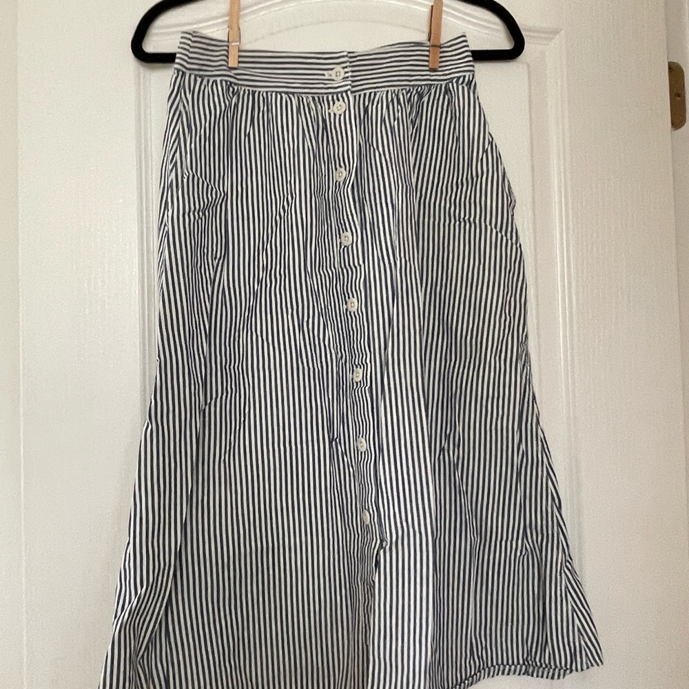 Madewell Button Striped Skirt